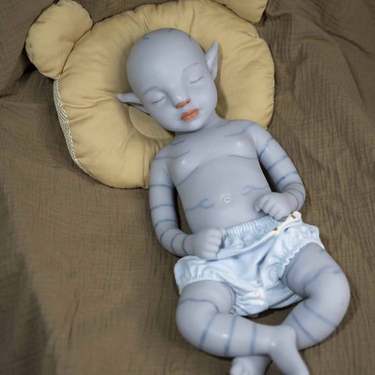 46cm Full Silicone Reborn Baby Doll Blue Avatar Silicone Baby Doll Looks Real Baby Doll (Boy)